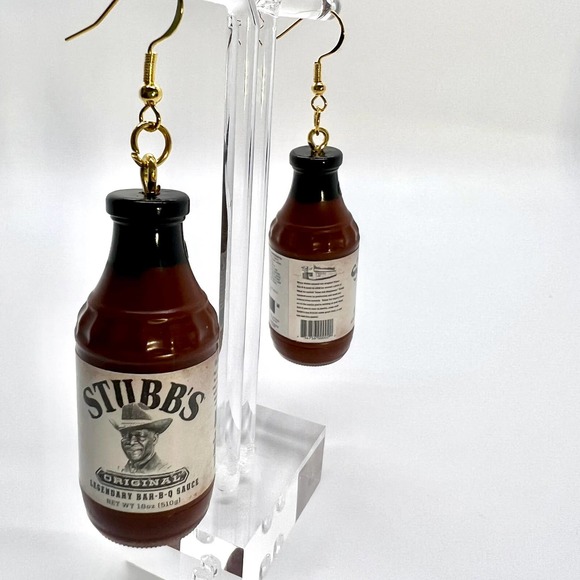 BBQ Earrings - Stubb’s BBQ Sauce - Barbecue Earrings - Mini Brands Earrings - Picture 3 of 7